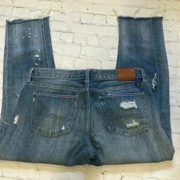 Lucky brand, sienna slim boyfriend cropped Raw hem denim - Picture 2 of 7